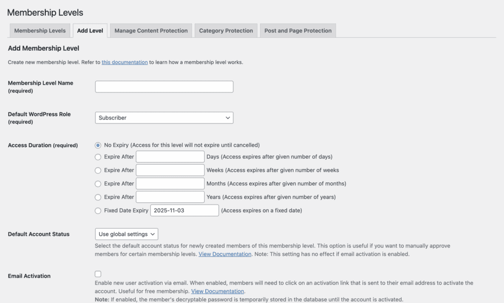 simple membership review add plan
