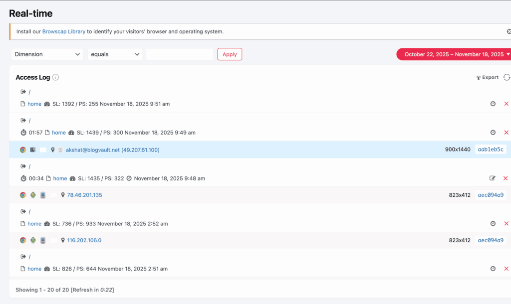 slimstat analytics review real-time stats
