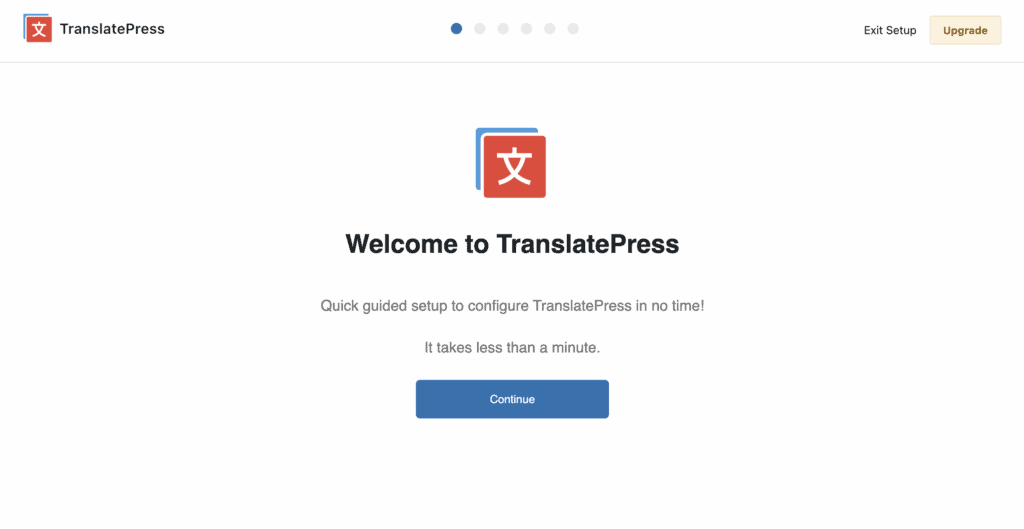 translatepress setup wizard