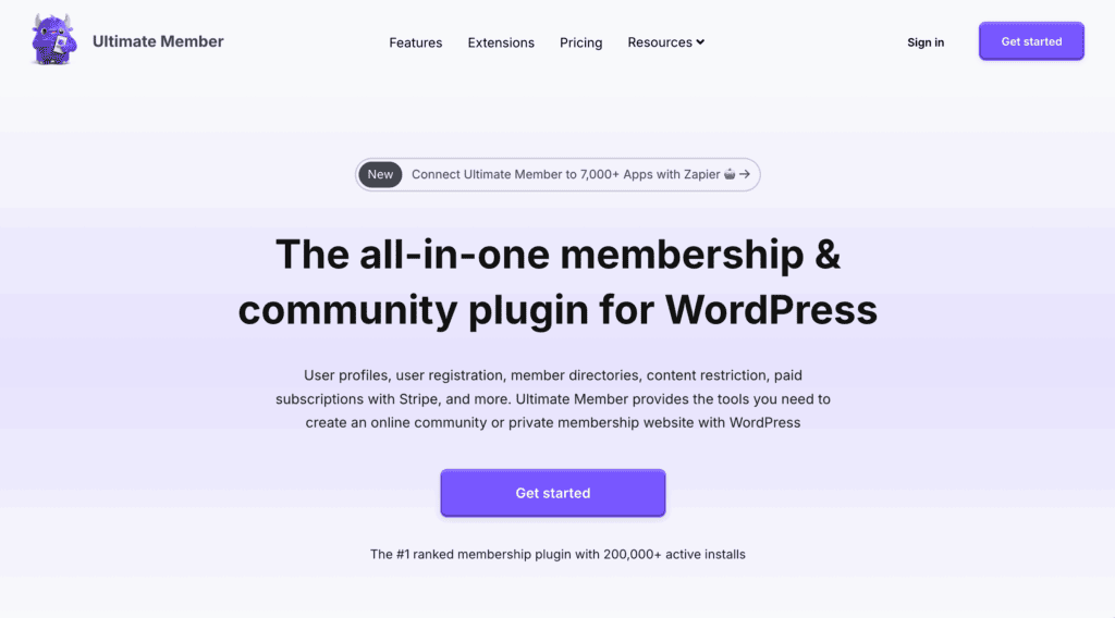 ultimate member home page