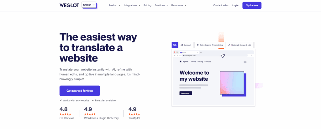 weglot homepage