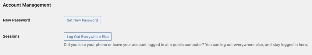 Account management section