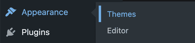 Appearance > Themes