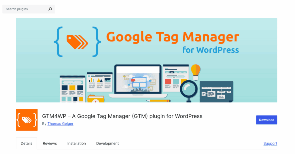 install google tag manager wordpress gtm4wp