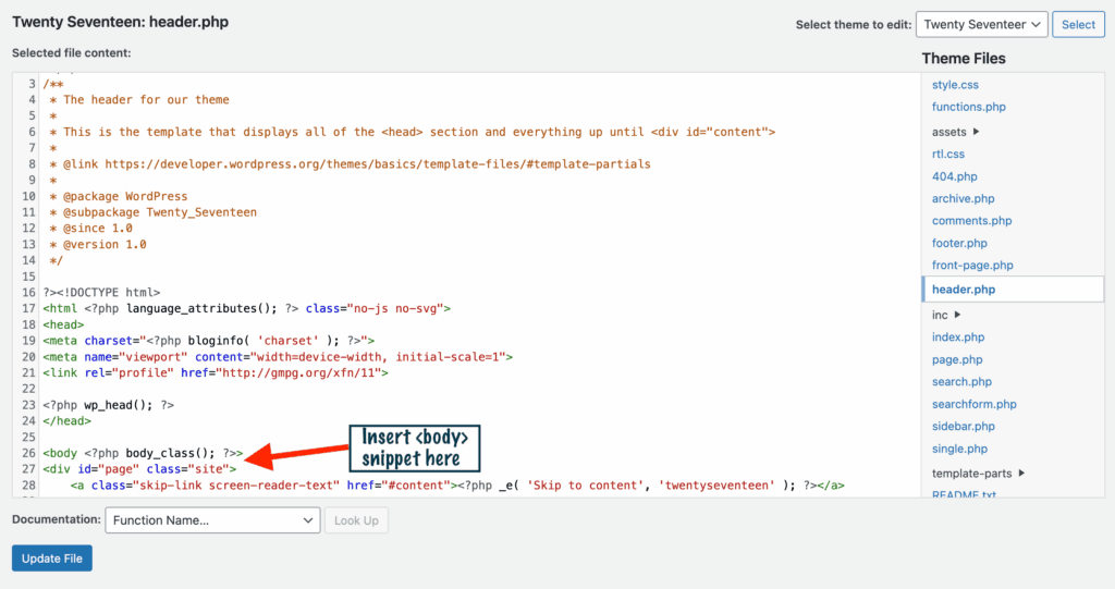 install google tag manager wordpress add body tag