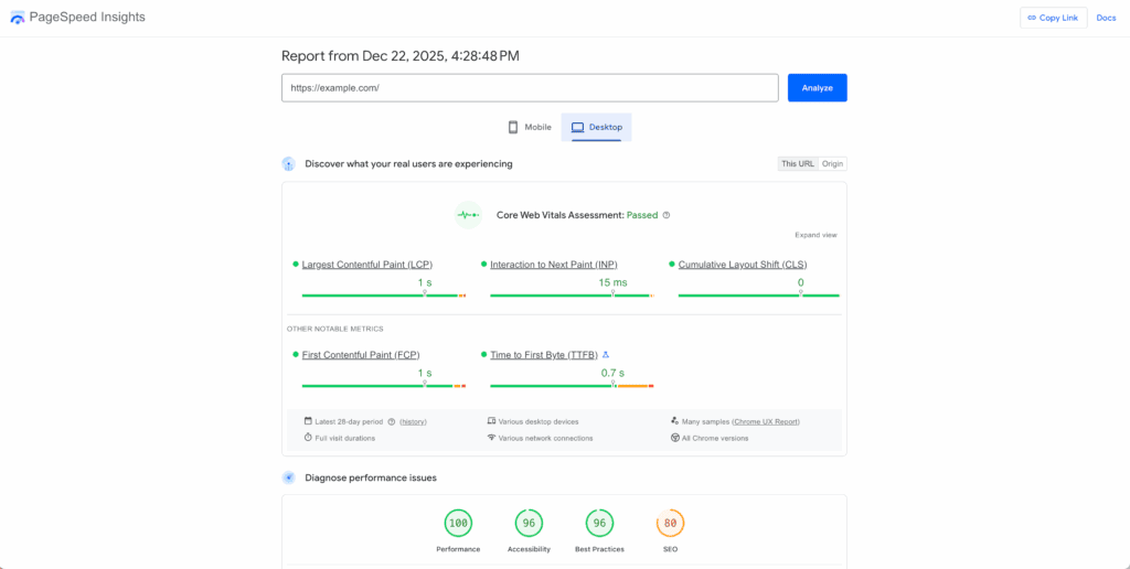 Page speed insights google