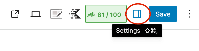 Post settings icon