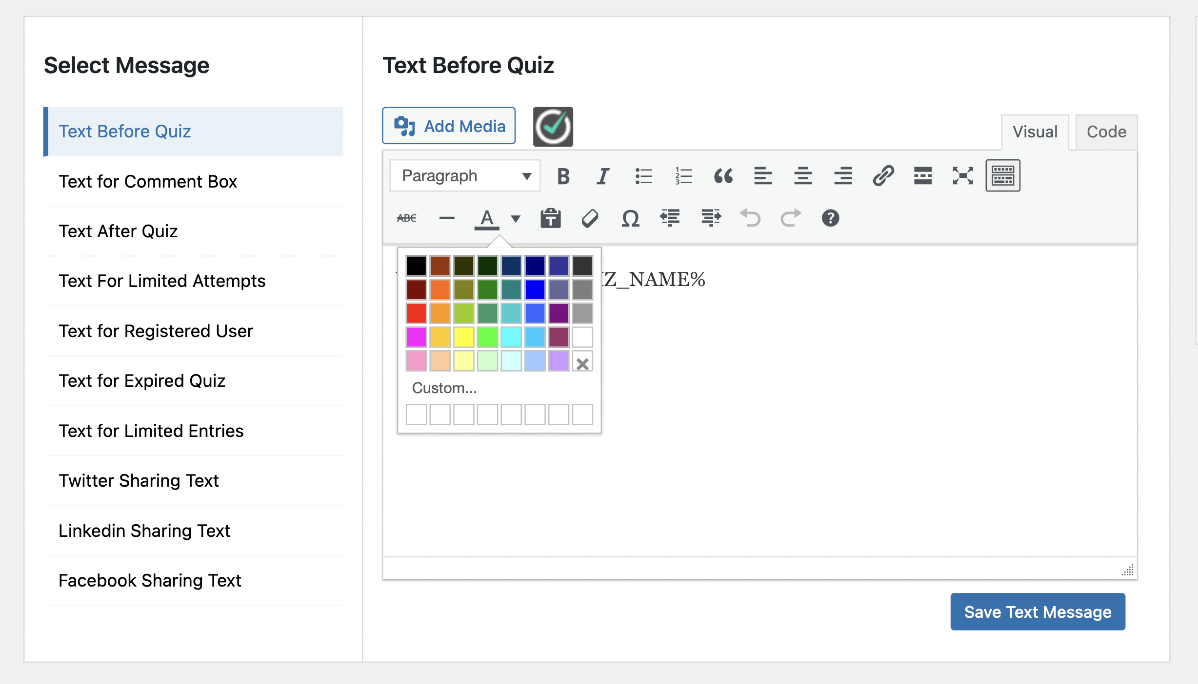 wordpress quiz plugin qsm design