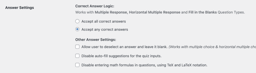 quiz and survey master wordpress plugin review answer settings
