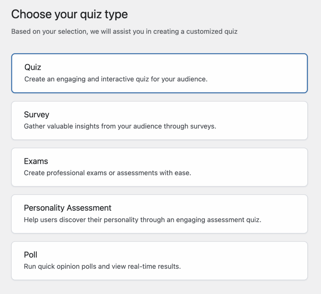 quiz and survey master wordpress plugin review quiz types