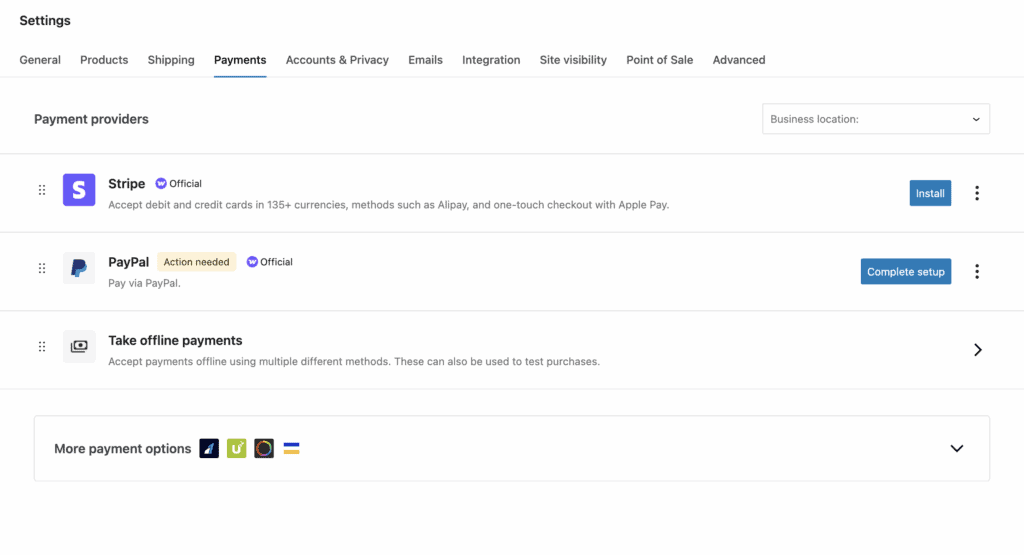 Set up payment WooCommerce
