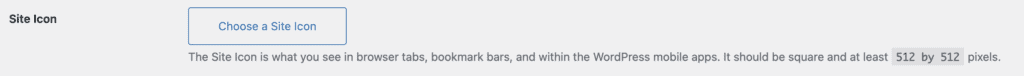 Site icon in general settings