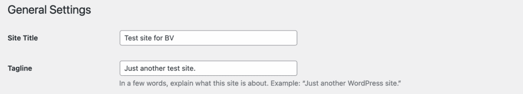 Site title and Tagline