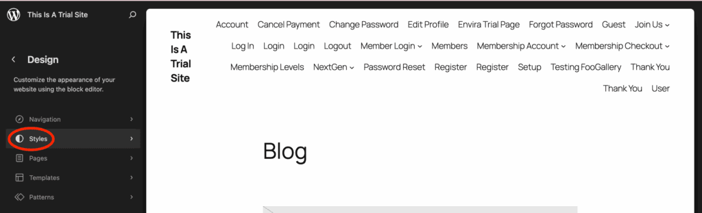 change font in wordpress style menu
