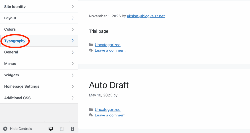 change font in wordpress typography men in customize