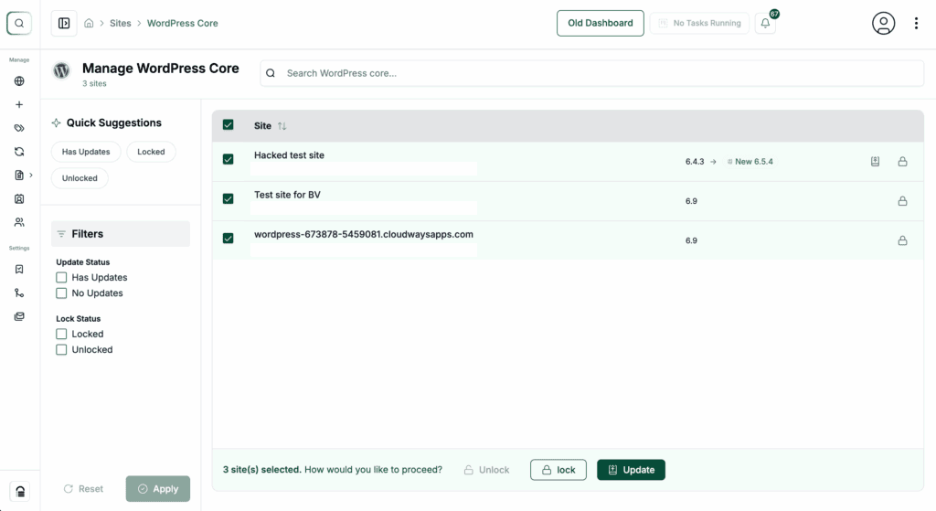 Update WordPress New UI