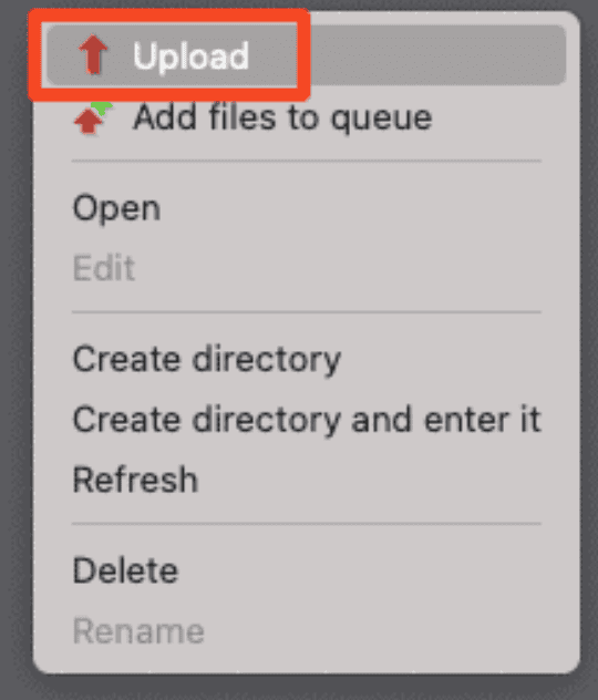 Upload files to filezilla