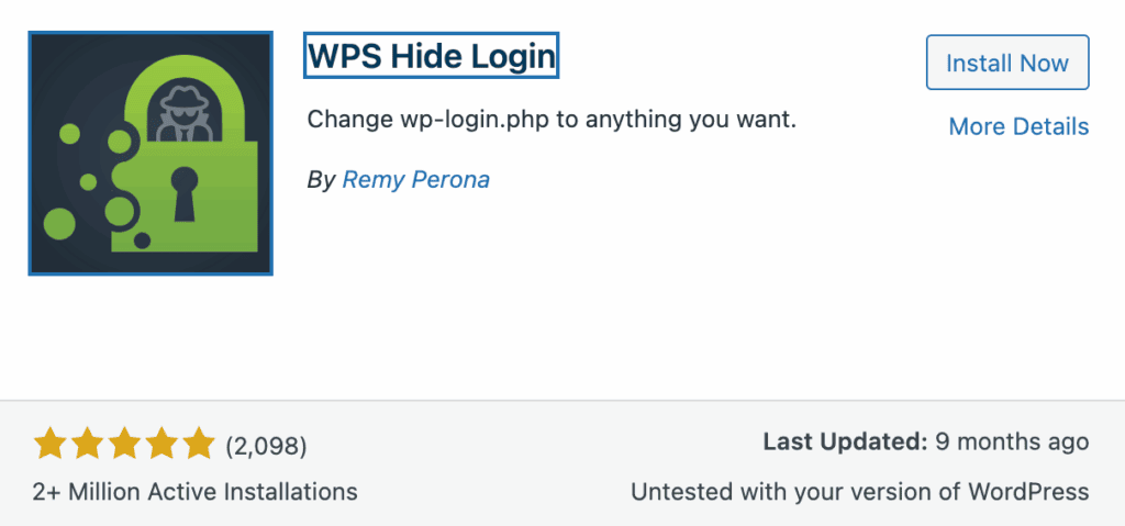 WPS hide login plugin