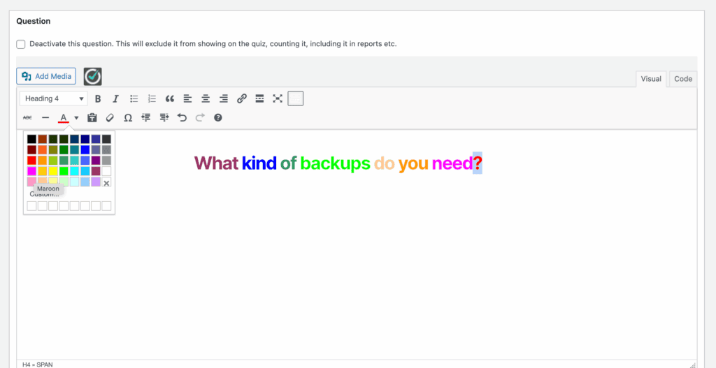 Watu Quiz review customize design