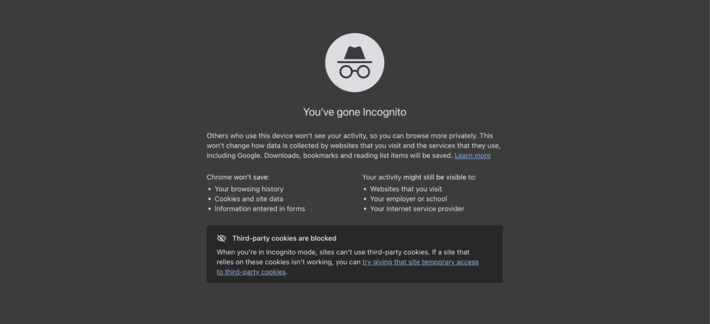 incognito mode
