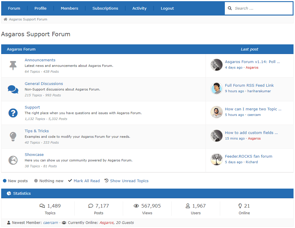 wordpress forum plugin asgaros settings