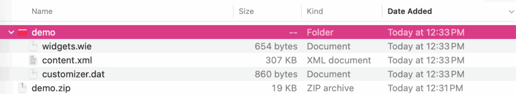 Demo files for import