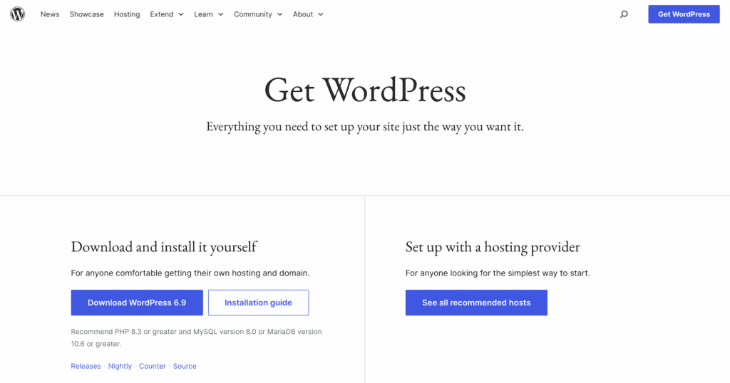 install latest wordpress version