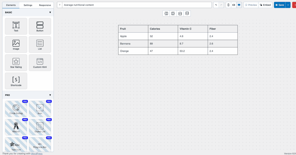 drag and drop interface