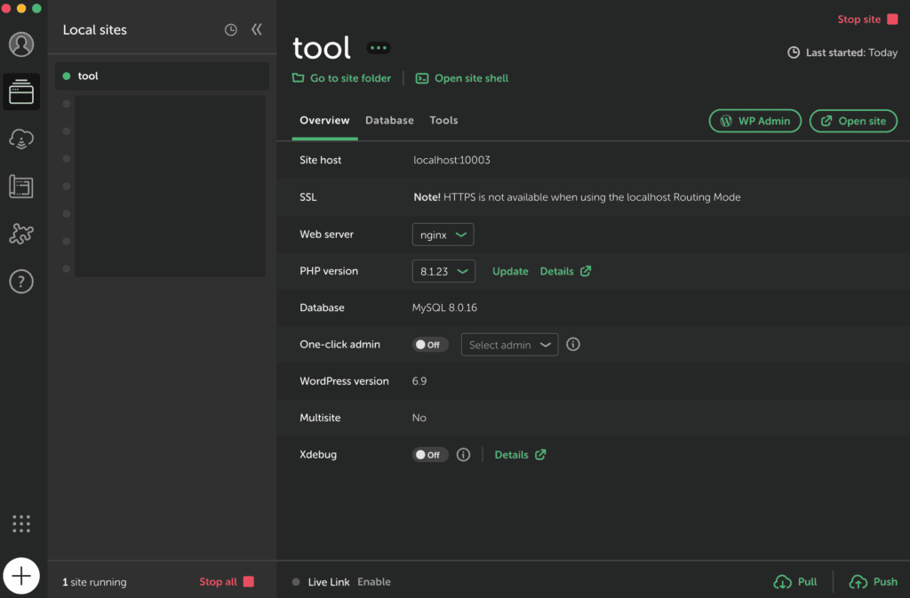 Local site running