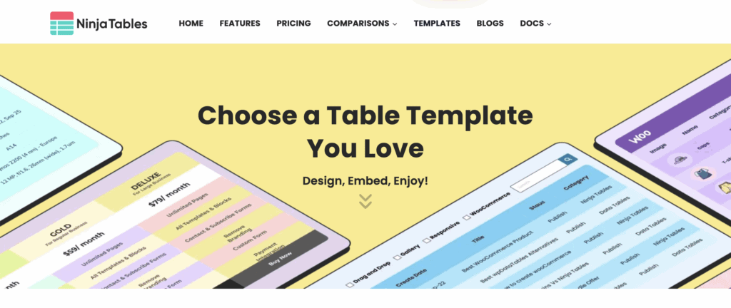Templates Ninja Tables