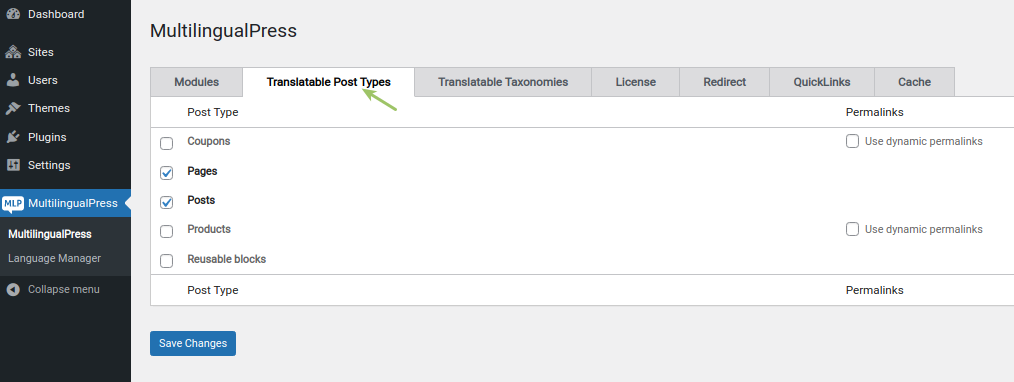 TranslatableContent-Types multilingualpress