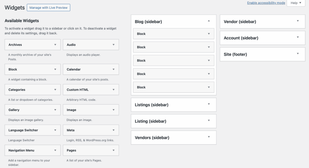 Widgets wordpress