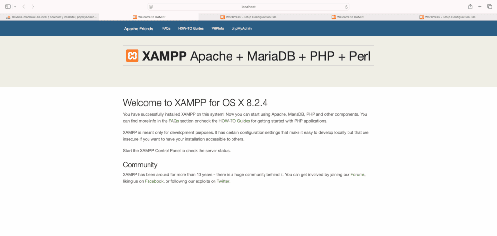 phpmyadmin via XAMPP
