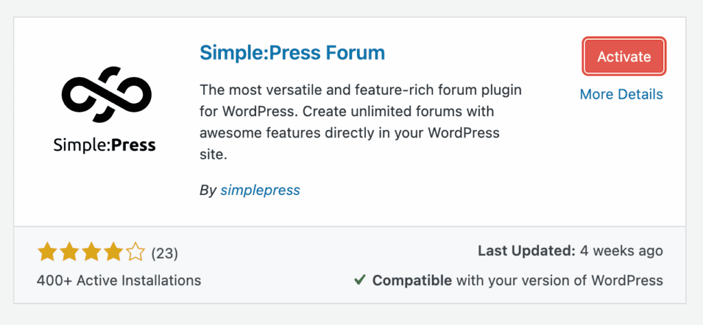 wordpress forum plugin simple"press