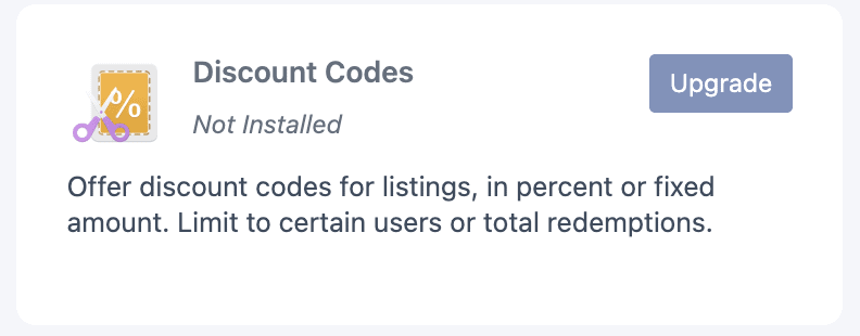Discount codes Business Directory Plugin module