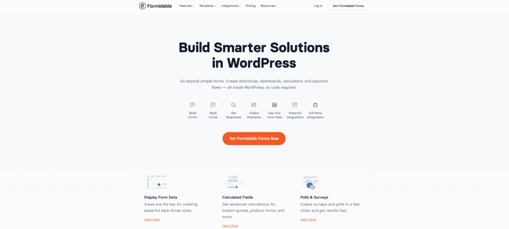 Formidable forms homepage