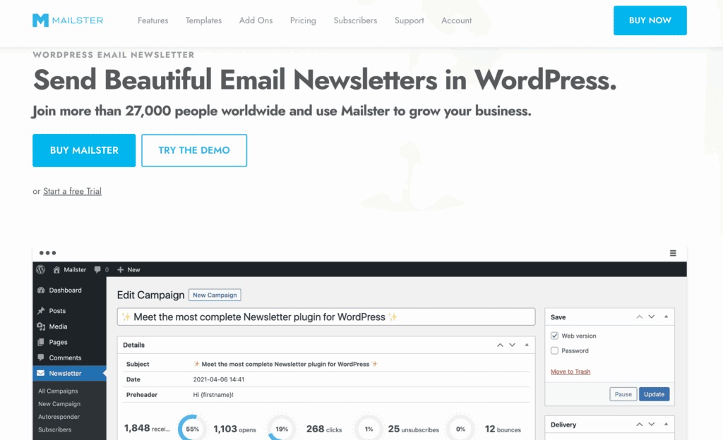 Mailster homepage