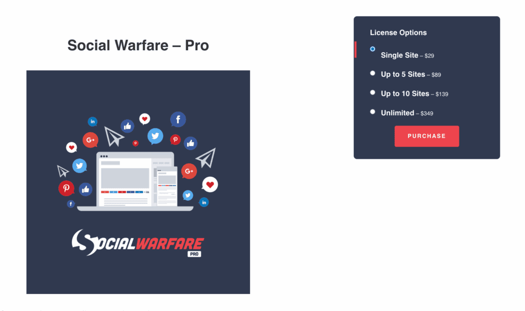 Social Warfare plugin review pricing
