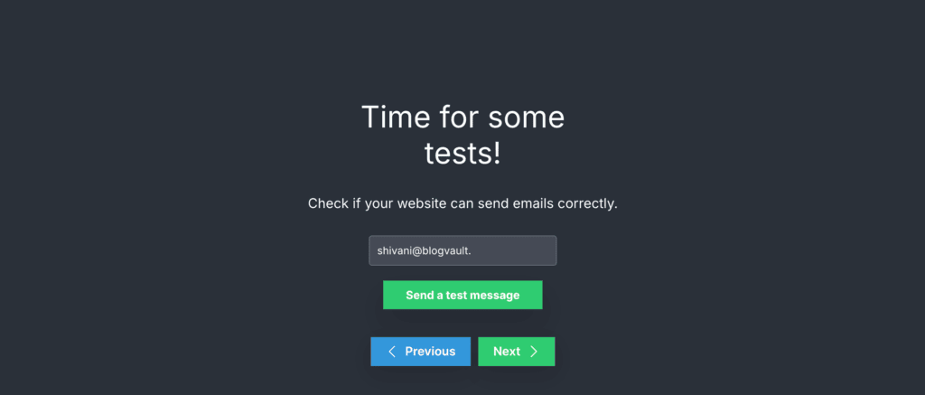 Testing email