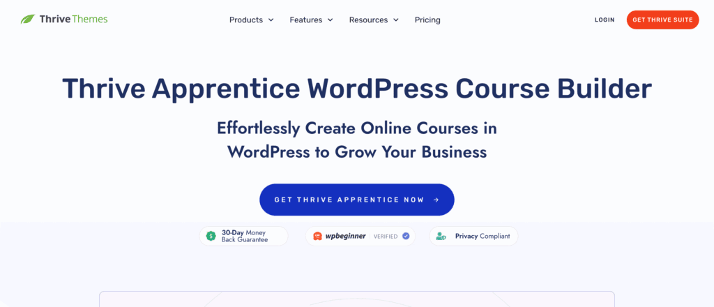thrive apprentice homepage