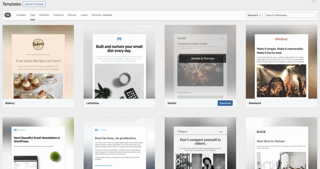 Templates mailster