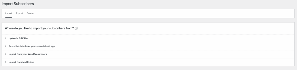 import subscriber list mailster