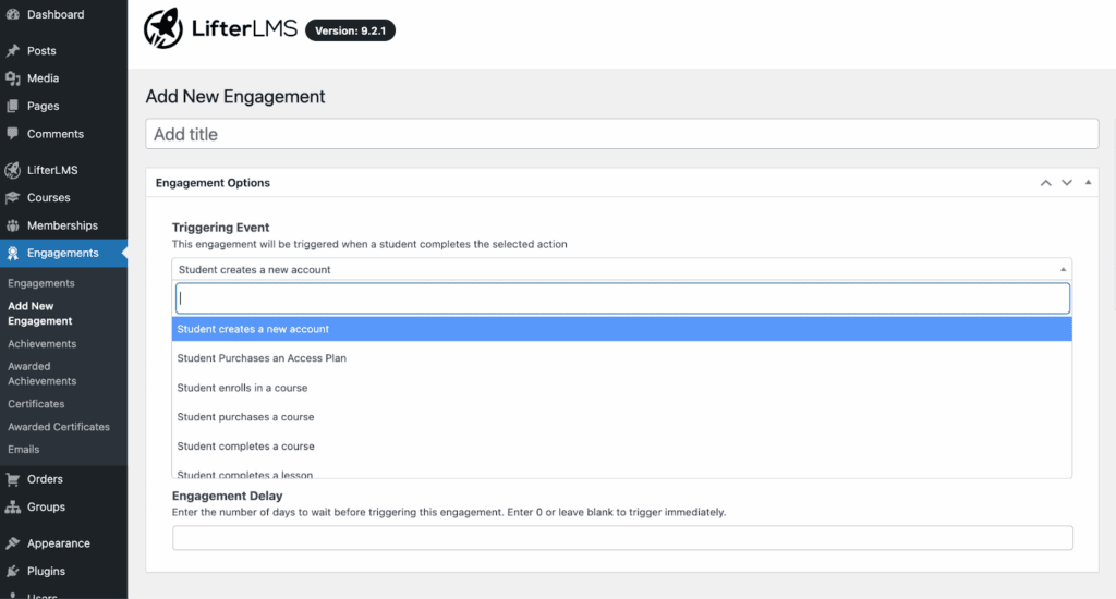 LifterLMS engagement tools