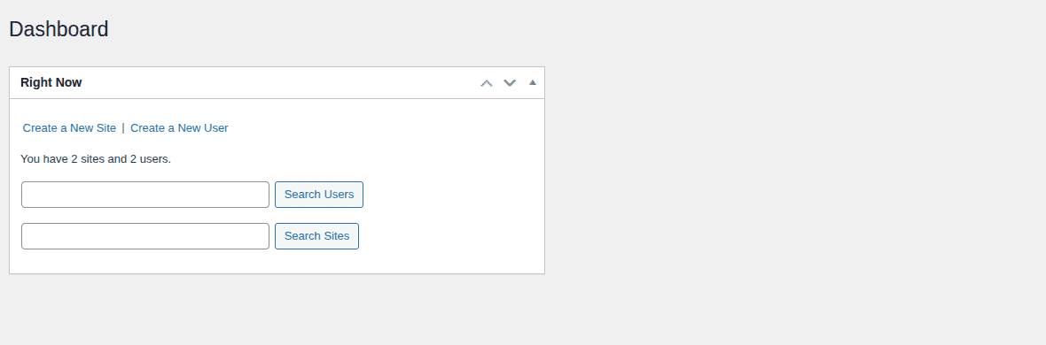 WordPress Network Admin dashboard after Multisite has been enabled