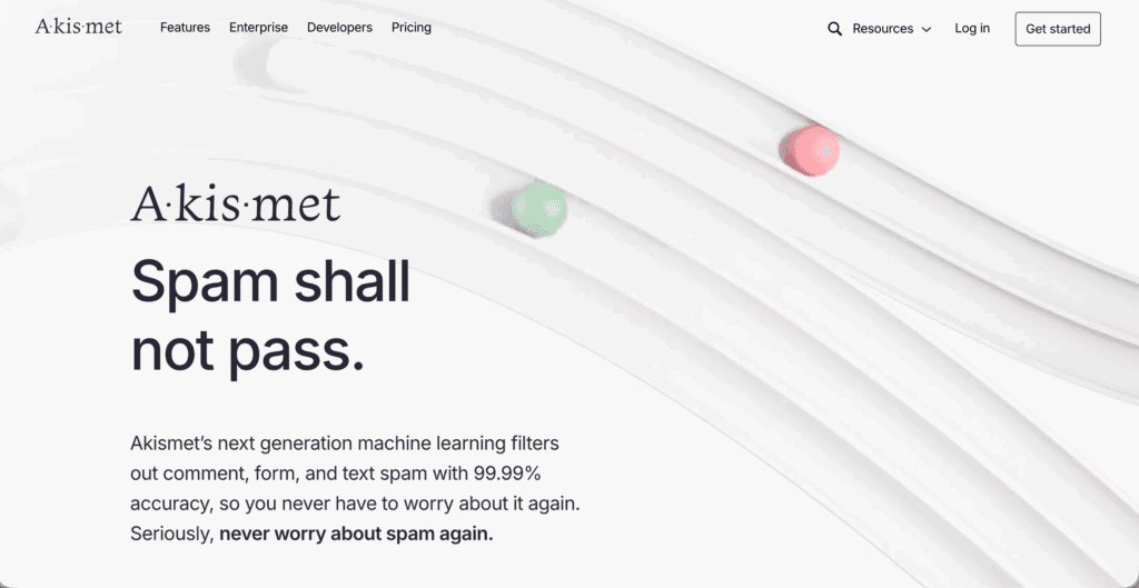 Akismet homepage