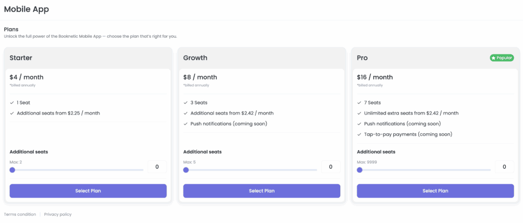 Mobile app pricing