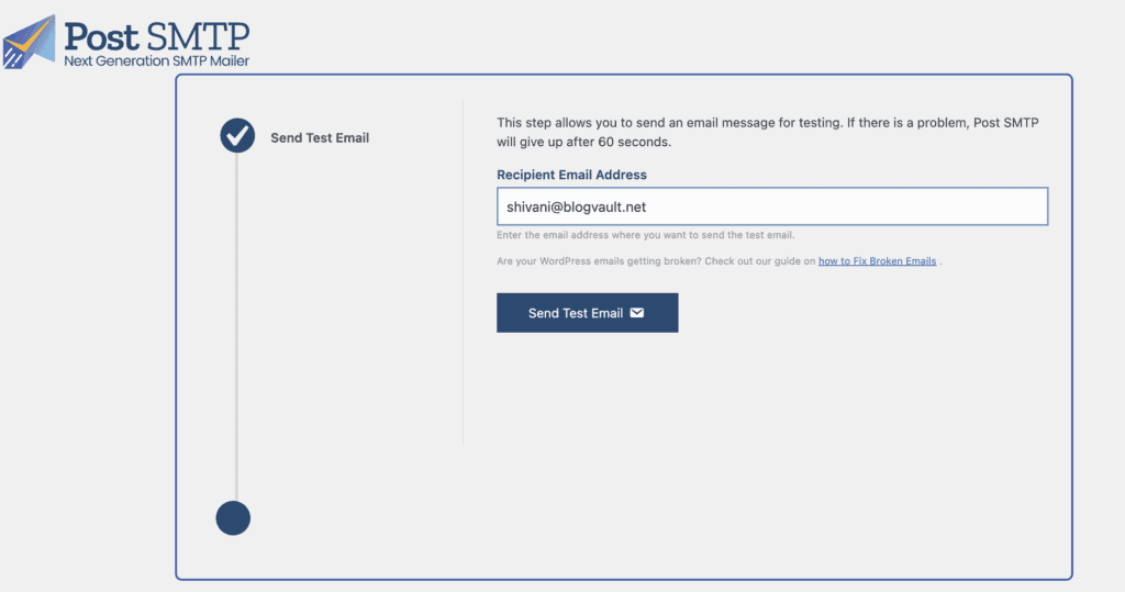 Send test email