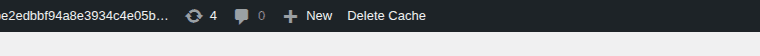 WordPress admin bar showing a caching plugin Delete Cache shortcut