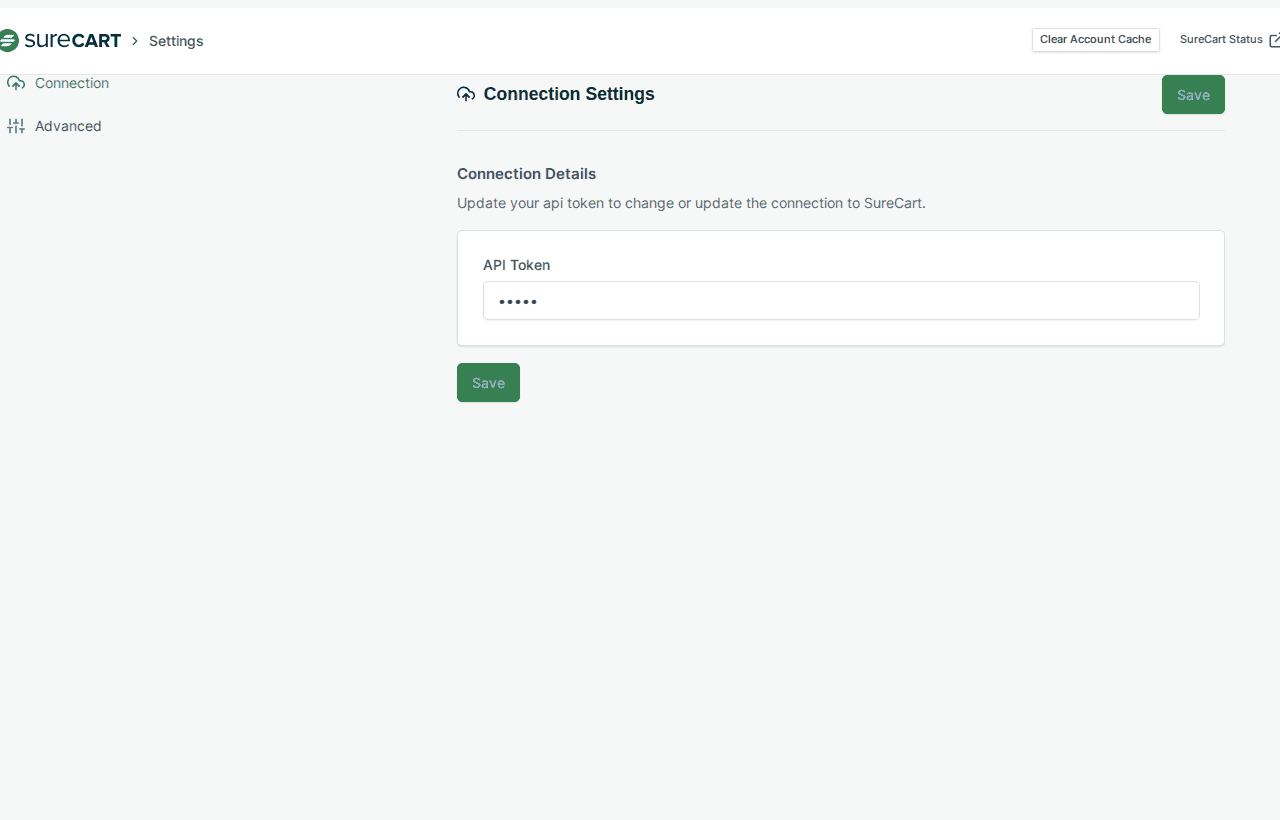 SureCart settings showing the hosted commerce layer inside WordPress