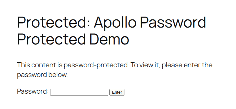 WordPress password-protected page form for logged-out visitors
